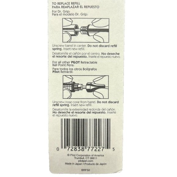 Pilot Refills Dr Grip Med Black 2Pack 77227 Fits Any Pilot Retractable Ballpoint - Picture 6 of 6